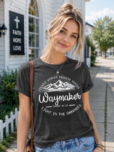 Jesus Oversized Shirts Women Christian Faith Tee Religious Bible Verse Tops - color: R-grey, size: XX-Large