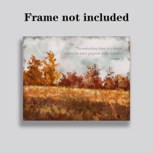 llyinglpdec Bible Verse Wall Art, Christian Fall Landscape Print - size: 10"L x 8"W
