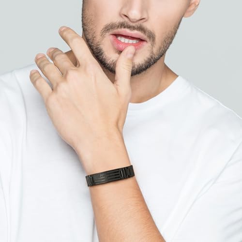 American Flag Bracelets Christian Christma Gifts for Men - color: Black with Cross
