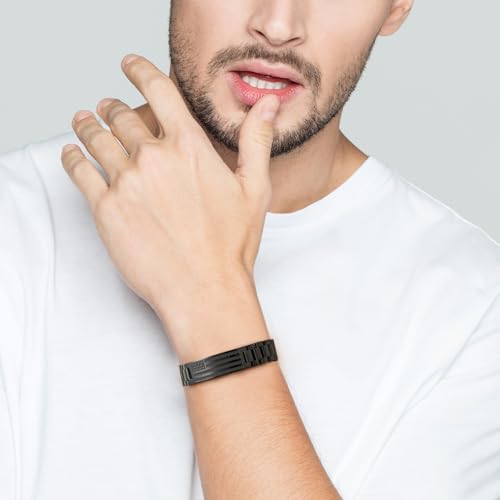 American Flag Bracelets Christian Christma Gifts for Men - color: Black