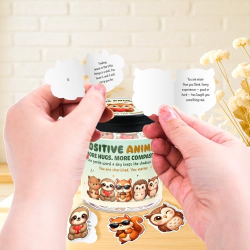 Positive Animals Jar, 60 Pcs Animal Affirmation Cards - color: Animals