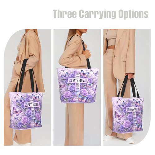 Bible Tote Bags for Women Church Shoulder Bags with zipper Aeathetic Christian Religious Gifts for Women - color: Christian 04