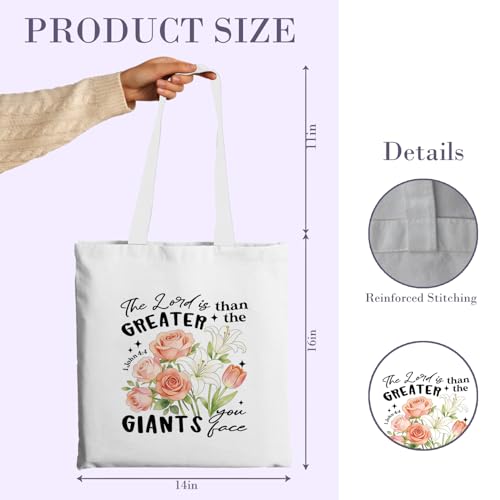 Chicimln Christian Goose Tote Bag, off to Praise the Lord Bible Verse Canvas Tote Bags - color: White 04
