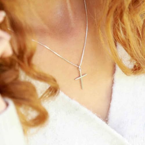 Sterling Silver Cross Pendant Necklace Faith Jewelry Gift For Him and Her - color: Love Cross