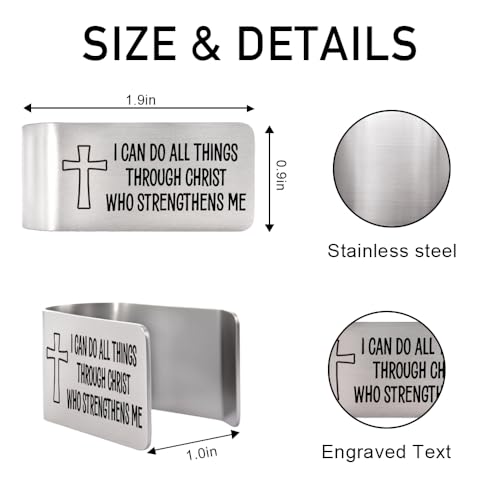 I Can Do All Things Through Christ Car Visor Clip Christian Gifts - color: silver 9