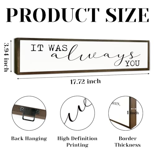 Motivational Wood Sign, Rustic Wooden Table Signs, Romantic Love Decor, Master Bedroom Signs, Wall Decoration for Home Bar Party Club Wedding, It was Always You Sign 17.8x4x1.2 inches - color: Day Sign 07