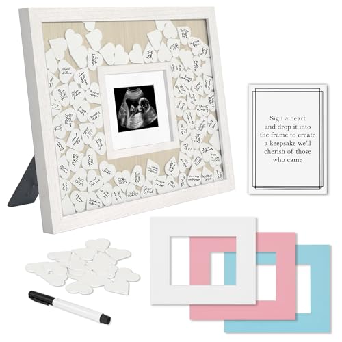 Americanflat 12x16 Shadow Box Frame - Matted to 3x4 - White - color: White