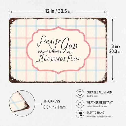 Christian Blessing Quote Aluminum Metal Sign 8 x 12 Inch