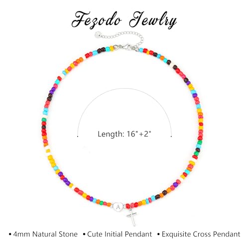 18K Gold Plated Colorful Initial Necklaces for Girls Women Kids - color: SILVER-J