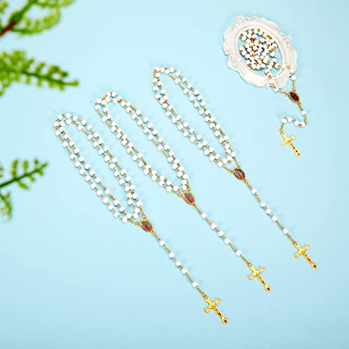 Jadive Scented Lady of Guadalupe Rosary Beads Bulk - color: White, Gold