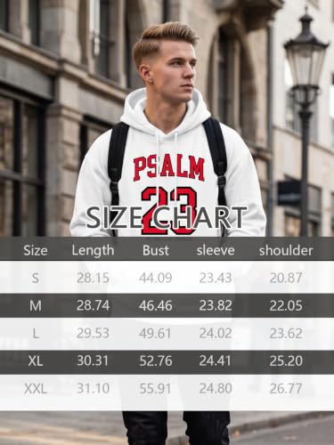 Tewmeu Christian Hoodies for Men Christian Jersey Bible Verse Sweatshirt - color: White, size: X-Large