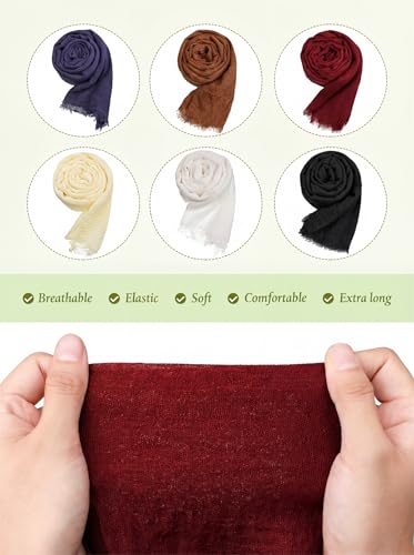 Geyoga 6 Pcs Women Scarf Shawl Hijab Scarves - color: Everyday Tones