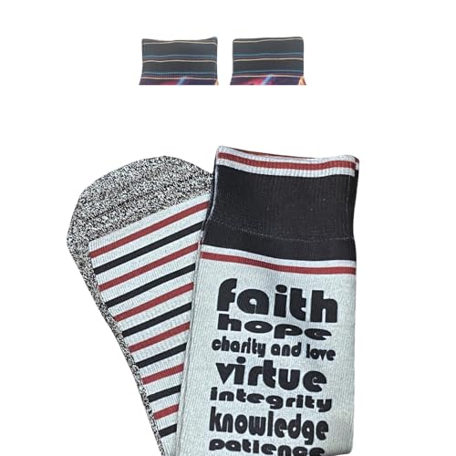 Bible Verse Socks for Men, Christian Scripture Crew Socks, Faith Gift - color: Just Tryna Be Like Jesus