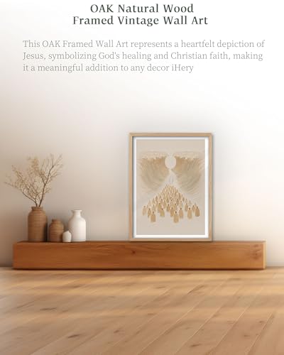 iHery 12x16in Moses Parting the Red Sea Framed Christian Wall Art - color: OAK Framed Sea, size: 16"L x 12"W
