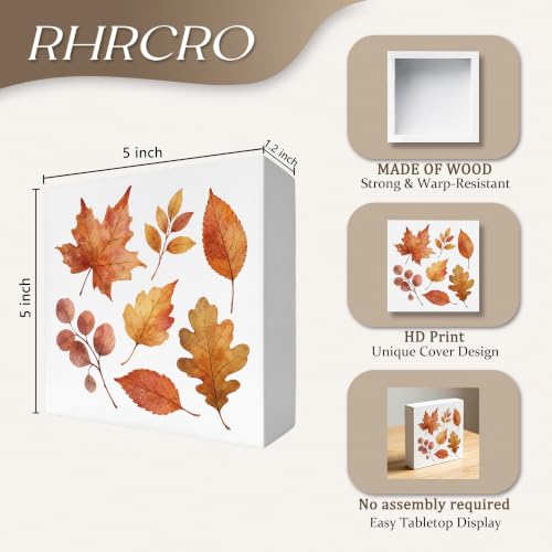 Fall Leaves Decor Wooden Box Sign - color: Fall-13
