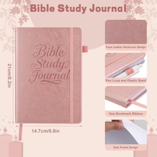 Thboxes Guided Bible Study Journal, A5 Church Notes, Prayer Notebook, Pink - color: Pink