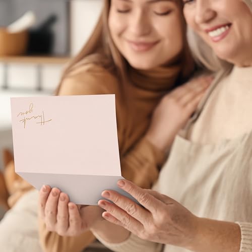 ZICOTO Beautiful Thank You Cards Set of 30 With Envelopes and Stickers - color: Pink