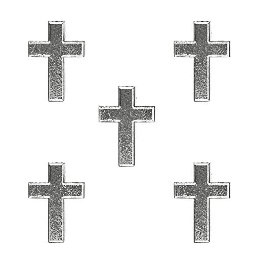 Chaplain Silver Finish Cross Lapel Pin - Religious Christian Latin Ornate Brooch