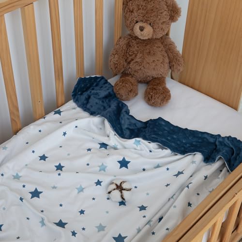 Fleece Baby Blankets for Girls & Boys, Infant Toddler Blanket - color: Navy Blue Star