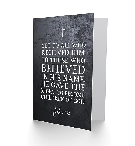 Artery8 John 1:12 Belief The Right To Become Children Of God Christian Bible Verse Quote Scripture Typography Sealed Greeting Card Plus Envelope Blank inside - color: Children Of God