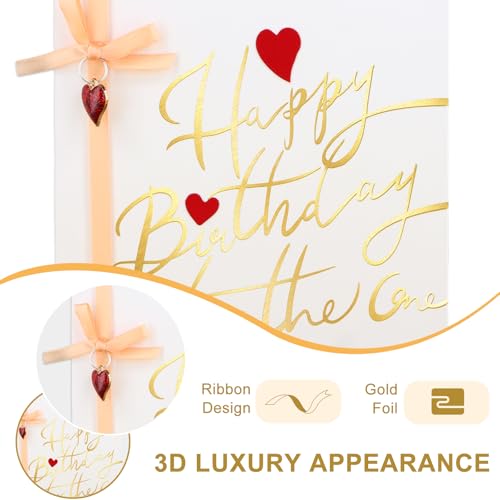 Romantic Gold Foil Birthday Card for Her, My Love, Wife, Girlfriend, Women - color: Love-3
