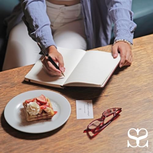 SETTINI® Flower Lined Journal for Women, Vegan Leather Gift Set with Pen - color: Flower