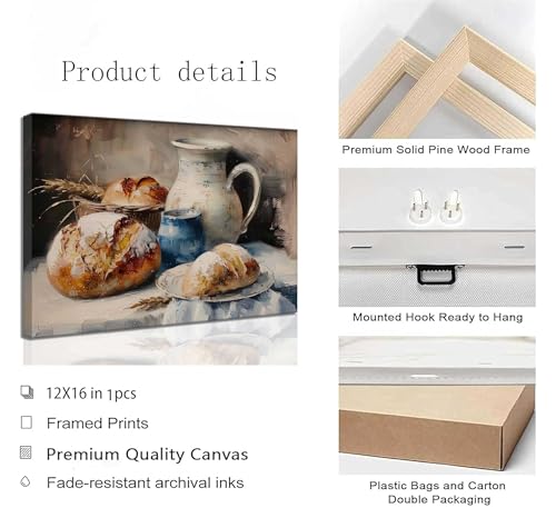 SXHANJXT Country Kitchen Canvas Wall art - color: Kitchen-Canvas, size: 16"L x 12"W