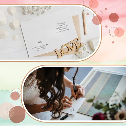 Motiskyy 48 Sets Religious Anniversary Cards Bulk for Wedding Couple Christian Happy Anniversary Cards with Envelopes and Stickers Bible Verse Scripture for Wife Celebrating Moment(Watercolor) - style: Watercolor
