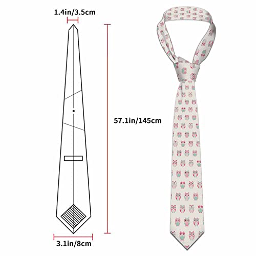 Funny Men's Tie Halloween Men's Neckties for Mens Wedding Party Work Casual Holiday - color: Cartoon Owls