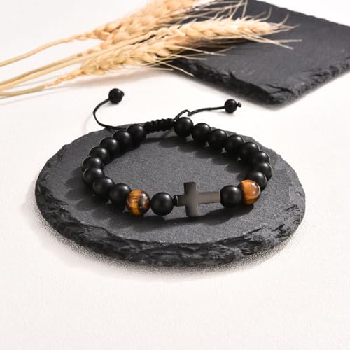 Leyung Cross Bracelet Gifts for Boys, Easter Basket Stuffers Baptism Gifts - color: First Communion