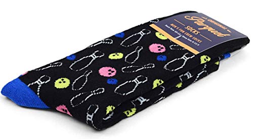 Parquet Fun Socks for Men-Novelty Socks-Gifts for Dad - color: Black Bowling