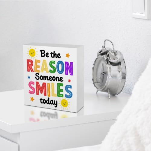 Inspirational Sunshine Desk Sign Wooden Box Sign Table Decoration White - color: white 1483