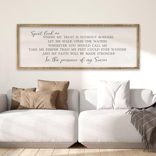 RLWangChao Spirit Lead Me Wall Art, 32×12 Inch Wood - color: Spirit Lead Me (Wood), size: 32"L x 12"W