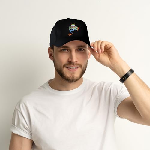 Embroidered Baseball Cap for Women Men Adjustable Baseball Hat Black Baseball Cap Trucker Hat - color: Frog