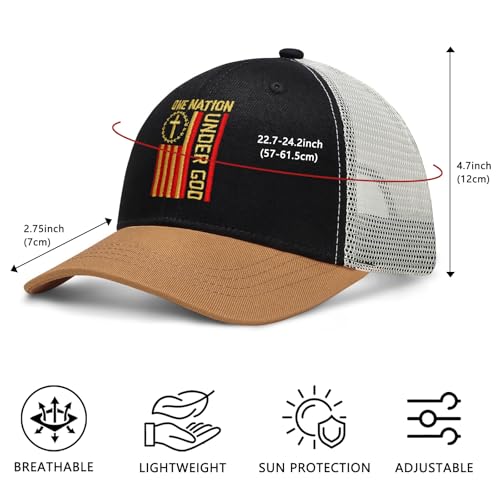 Baseball Cap for Women and Men, Adjustable Trucker Hat Breathable Mesh Snapback Ball Cap Vintage Golf Hat