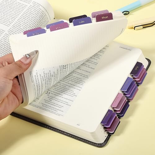 Mr. Pen- Bible Tabs, 75 Tabs, Berry Bloom, Gold Foil Embossed Lettering - color: Berry Bloom