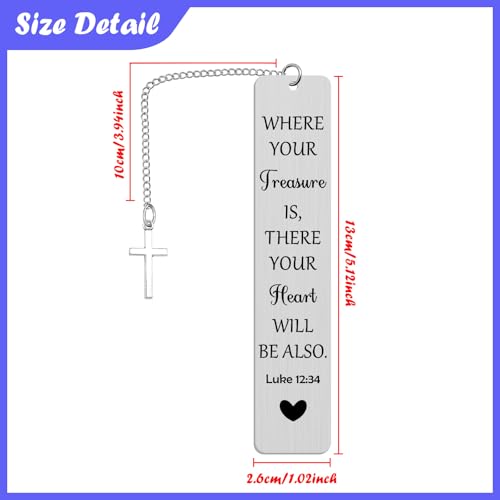Inspirational Bible Verse Bookmark Motivational Gift for Friends Book Markers for Reading Inspirational Religious Gifts for Men Women Stainless Steel Bookmark Faith Based Gift - color: Bible Verse Bookmark