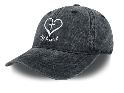 Cross Embroidered Hat for Men Women Dad Trucker Baseball Cap Adjustable - color: Love Cross Black