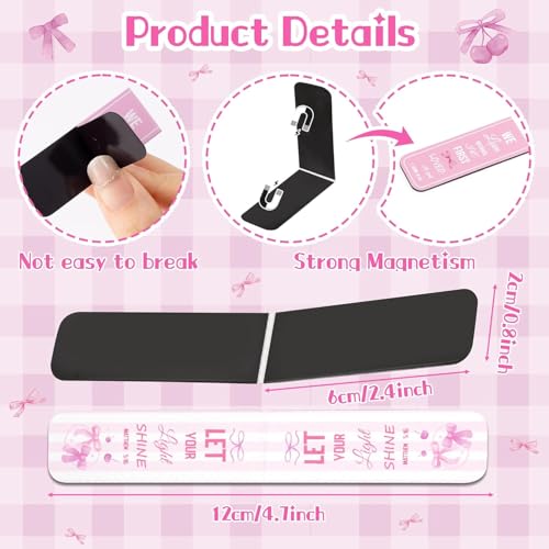 Haooryx Bible Verse Magnetic Bookmarks Motivational Book Page Markers - style: Pink Bow