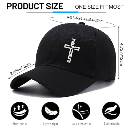 Baseball Cap for Men Cotton Black Baseball Hat for Mens Snapback Hats Trucker Dad Hat Snap Back Flat Bill Men's Caps - color: Cross