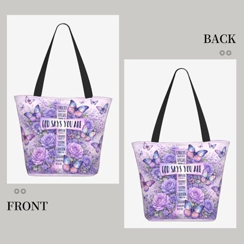 Bible Tote Bags for Women Church Shoulder Bags with zipper Aeathetic Christian Religious Gifts for Women - color: Christian 04