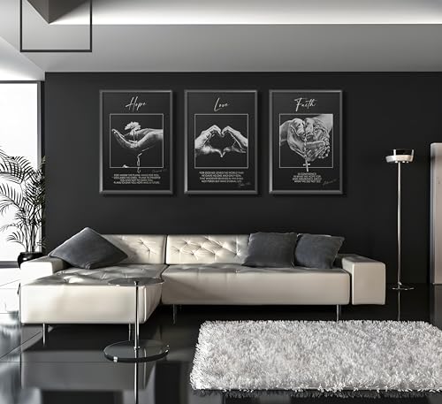 Bible Verse Christian Canvas Wall Art Faith Hope Love Inspirational Quotes Picture Black Biblical Poster Jeremiah 29 and John 3 Scripture Painting Print Artwork for Living Room Office, Unframed - color: Black Verse-Unframed, size: 16L''X12W''