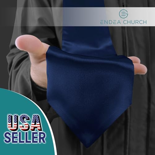 Premium Choir Traditional Stole - Solid Color - Satin - Unisex - color: Navy Blue
