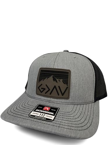 God is Greater Than The Highs and Lows Trucker Hat Women's Hat All Black Sun Hat Men Gifts for Girlfriends Cool Cap - color: Heather Grey-grey