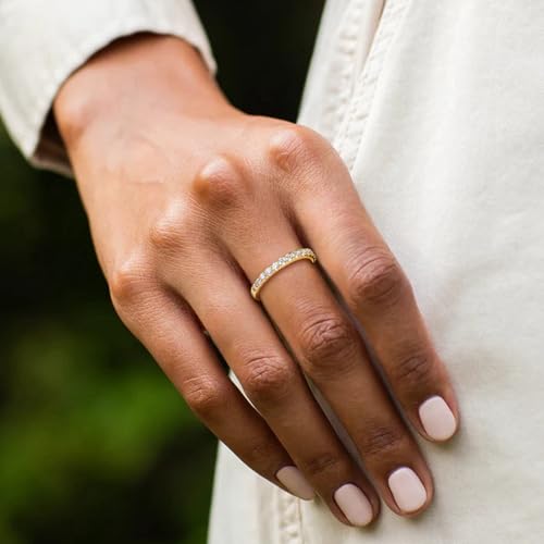 Moissanite Wedding Bands Crisss Cross/Curve/Wishbone Eternity Rings for Her - color: D. 14K Gold Moissanite