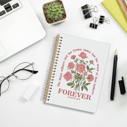 Floral Christian Notebook Journal,Christian Gifts for Women - color: Isaiah 40:8