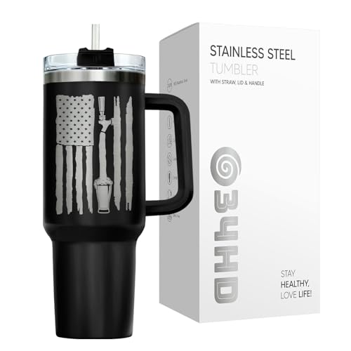 34HD Dad Skeleton Surviving Fatherhood 40 oz Tumbler with Handle, Dad Gift - color: Surviving Fatherhood