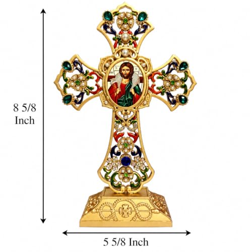 Christ the Good Shepherd Icon Standing Cross Decor, 8 5/8 x 5 5/8 Inches
