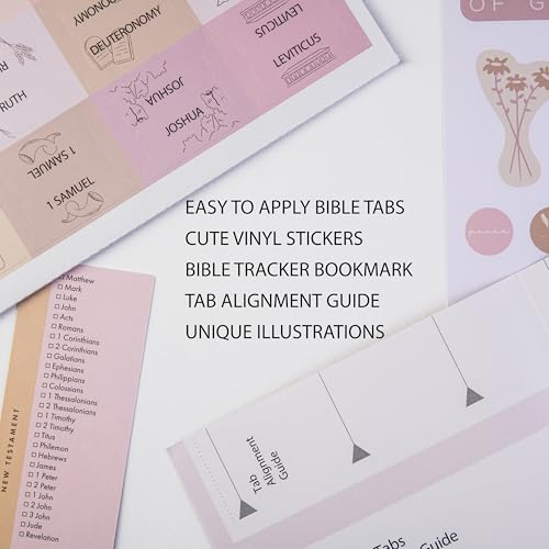 DiverseBee Laminated Bible Tabs with Book Illustrations (Symbols Theme) - color: Symbols