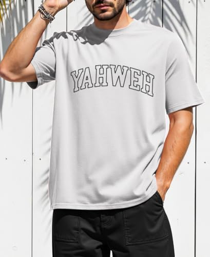 PANOZON Christian Shirts for Men Jesus Yahweh Tees Religious God Faith Short Sleeve Bible Verse Graphic Top - color: White, size: XX-Large